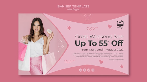 PSD gratuito stile del banner dello shopping online