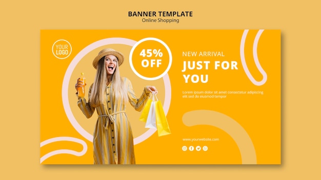 Free PSD online shopping banner template