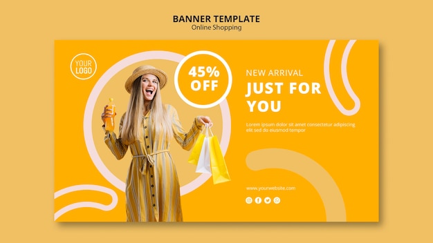 PSD gratuito modello di banner dello shopping online