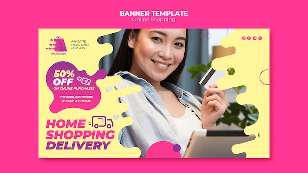 PSD gratuito tema del banner dello shopping online