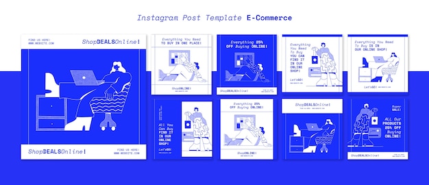 Online shopping and e-commerce instagram posts collection