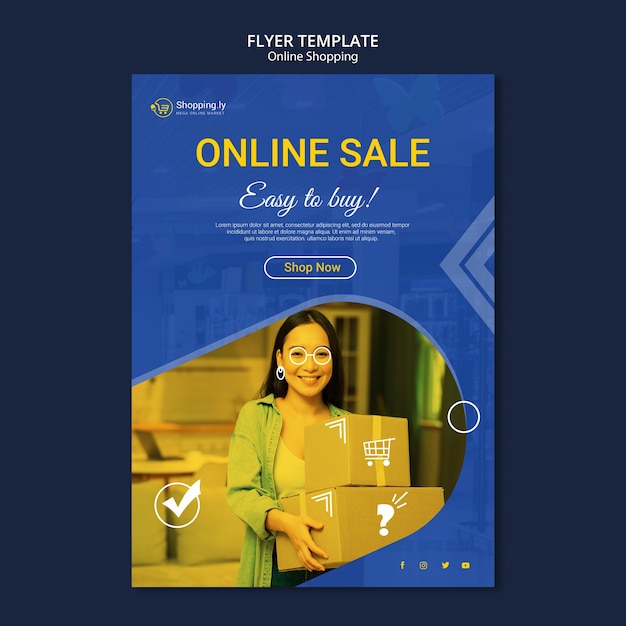 Free PSD online shopping flyer template