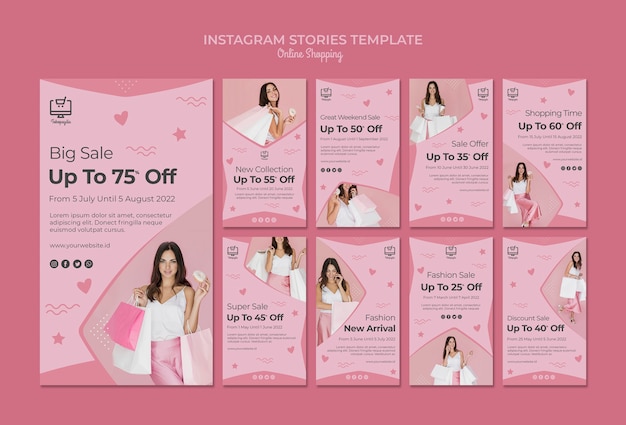 Free PSD online shopping instagram stories