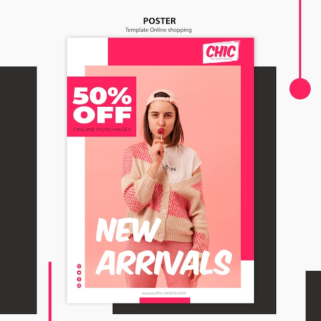 Online shopping poster template