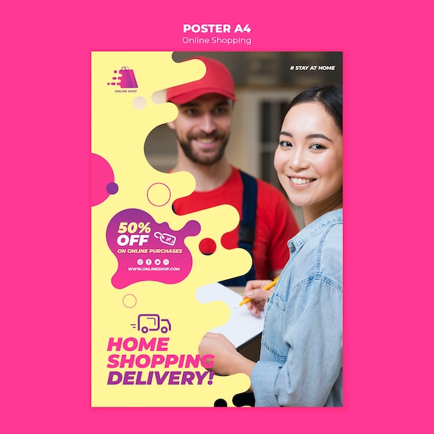 Free PSD online shopping poster