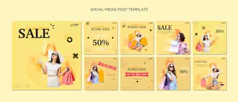 PSD gratuito post sui social media per lo shopping online