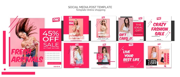 Post sui social media per lo shopping online