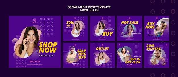 Free PSD online shopping social media posts