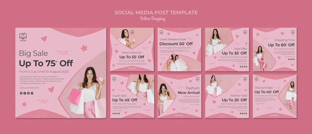 Free PSD online shopping social media posts