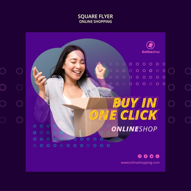 Free PSD online shopping square flyer style