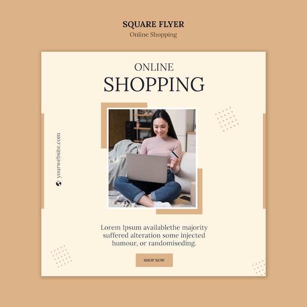 Free PSD online shopping square flyer template