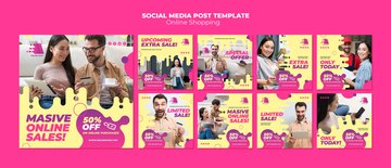 Free PSD | Online shopping template for instagram stories