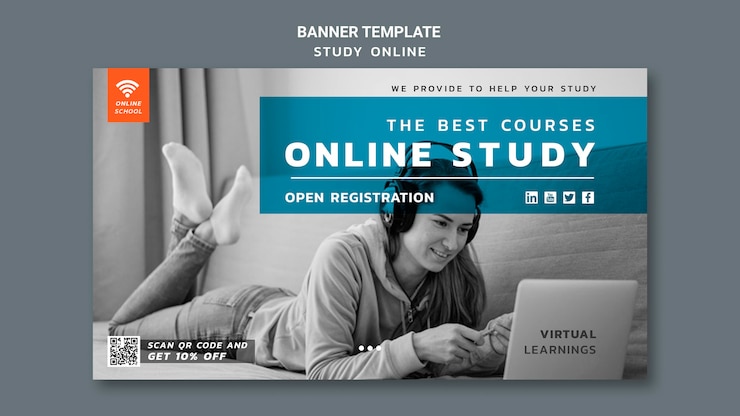 Free PSD online study banner template