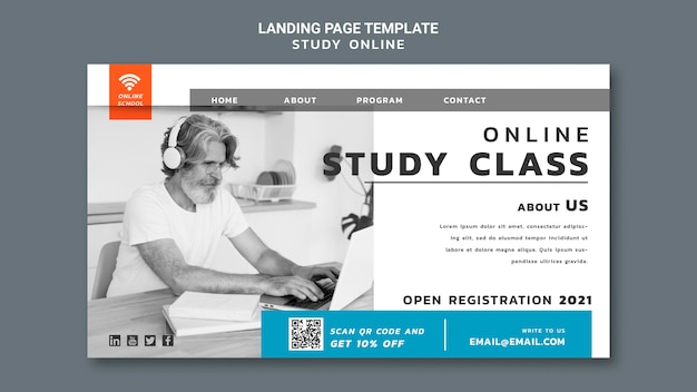 Free PSD online study landing page