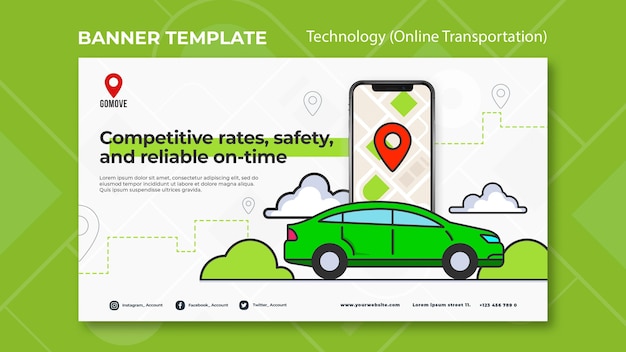 Online transportation banner template