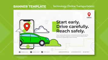 Free PSD online transportation banner template