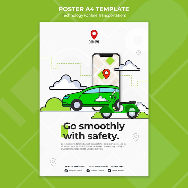 Free PSD online transportation poster template