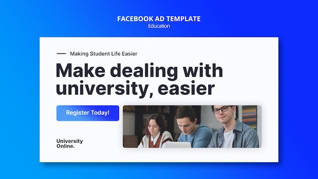 Free PSD online university social media promo template