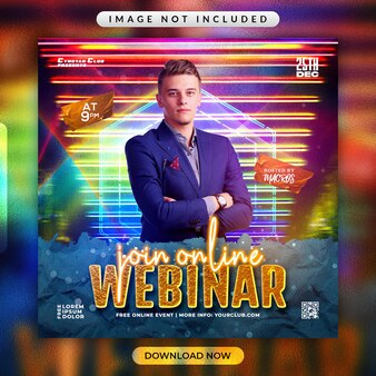 Online webinar or social media promotional banner template