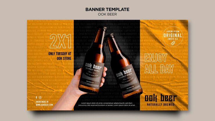 Free PSD ook beer ad template banner