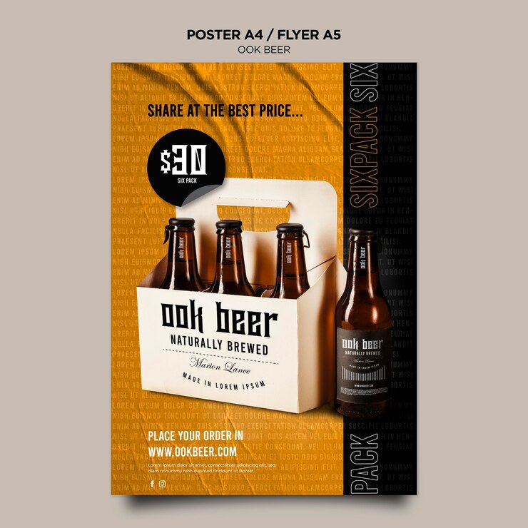 Free PSD ook beer flyer template