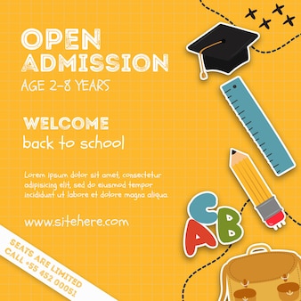 Open admission event poster template