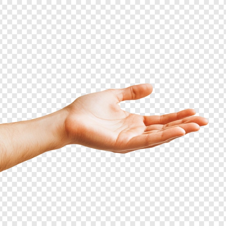 Free PSD open hand offering help giving gesture palm receiving support care generosity kindness