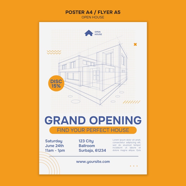 Free PSD open house template design