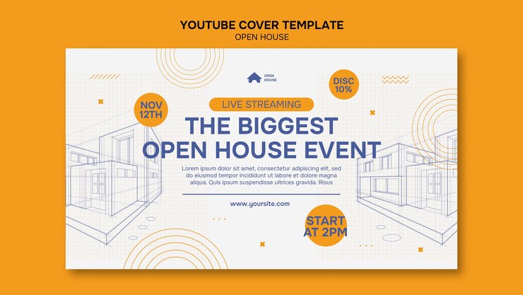 無料PSD オープンハウスのテンプレートデザイン