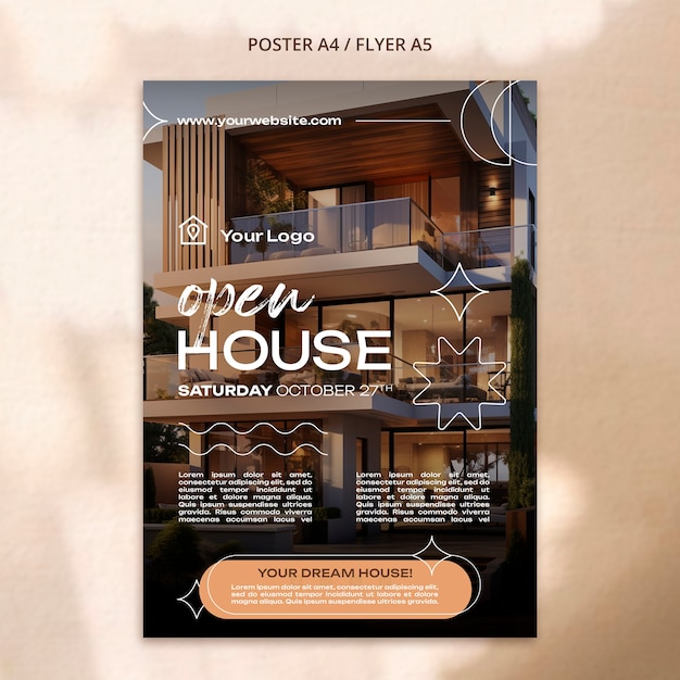 Free PSD open house template design