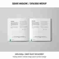 Free PSD open square magazine or catalogue mockup