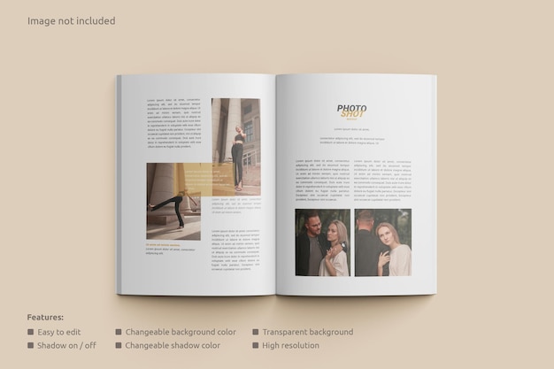 Open view magazine mockup