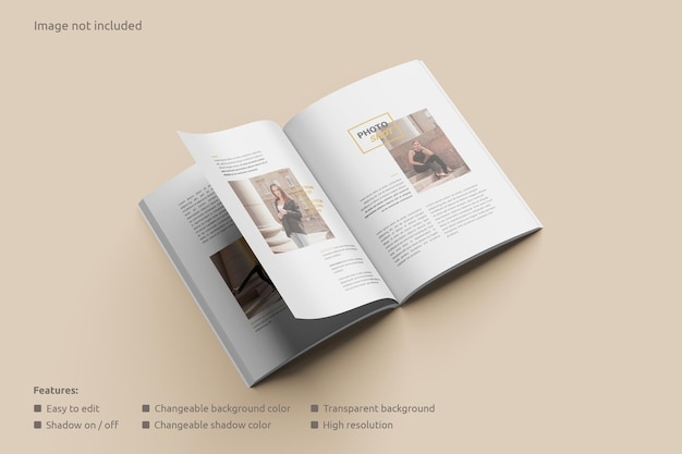 Open view magazine mockup