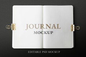 免费PSD打开杂志页面模型PSD在黑色背景