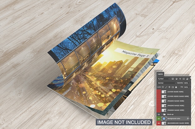 Opened magazine mockup