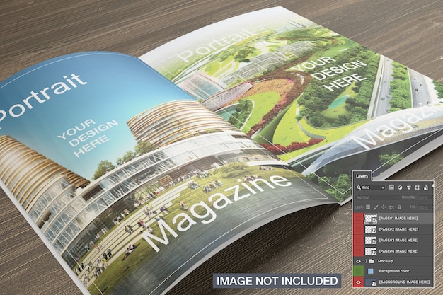 Opened magazine mockup