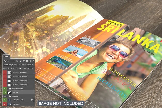 Opened magazine mockup