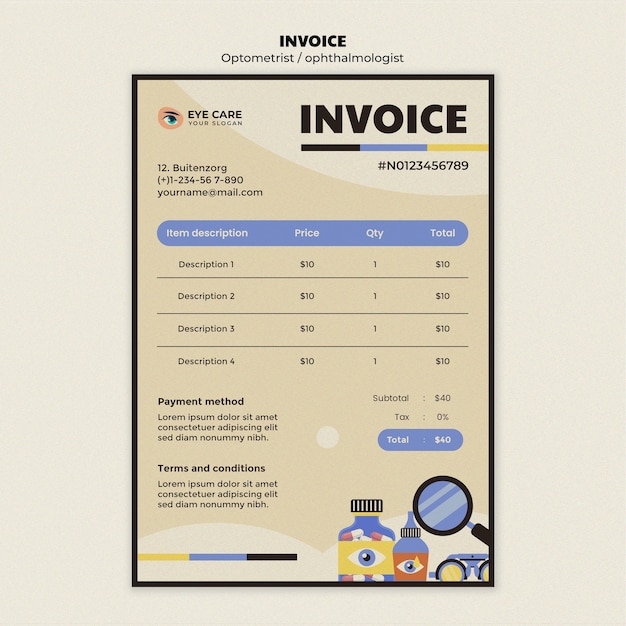 Дизайн шаблона офтальмолога