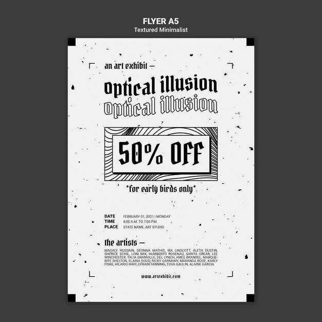 Optical illusion art exhibit flyer template