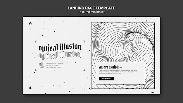 Optical illusion art exhibit landing page template