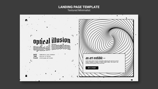 Optical illusion art exhibit landing page template