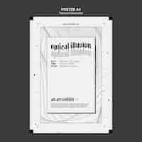 Free PSD optical illusion art exhibit poster template