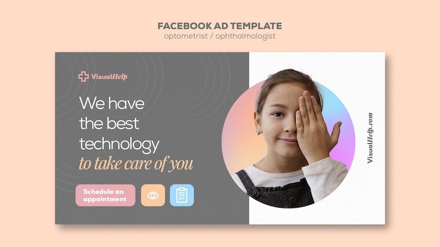 無料PSD 検眼医のキャリア facebook テンプレート