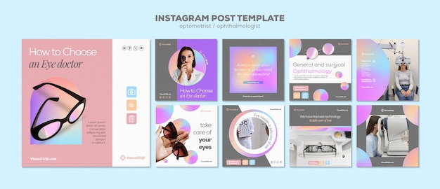 無料PSD 検眼医のキャリア instagram 投稿