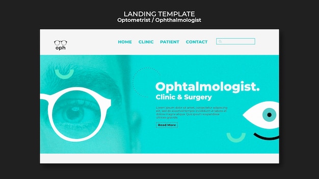 Free PSD optometrist career landing page template
