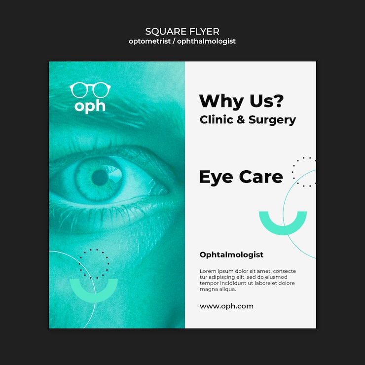 Free PSD optometrist career square flyer template