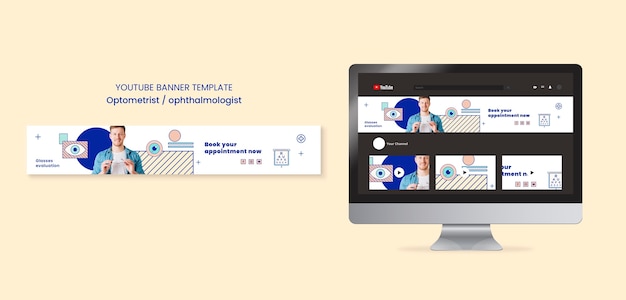 PSD gratuito design del modello optometrista