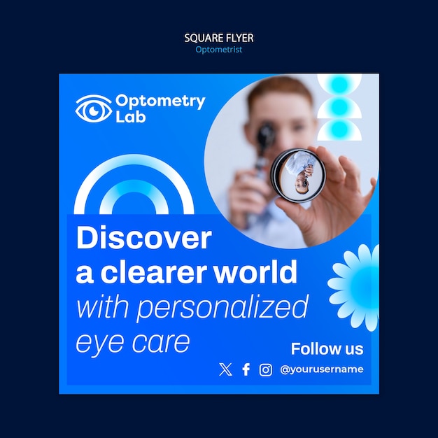 PSD gratuito design del modello optometrista