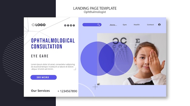 PSD gratuito design del modello optometrista