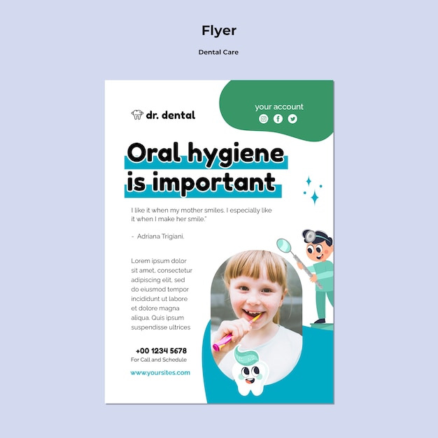 Free PSD oral hygiene flyer template